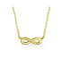 ფოტო #1 პროდუქტის Simple Delicate Petite Romantic Eternity Figure Eight Symbol Love Knot 14K Yellow Real Gold Polished Station Infinity Pendant Necklace Girlfriend