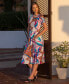 Фото #4 товара Платье с карманами 24seven Comfort Apparel midi с коротким рукавом и принтом