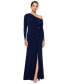 Фото #1 товара Women's Off-One-Shoulder Beaded-Cuff Gown