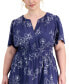 Фото #4 товара Plus Size Split-Neck Tiered Midi Dress
