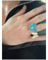 ფოტო #4 პროდუქტის Turquoise + Cubic Zirconia Encrusted Butterfly Ring