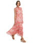 Women's Tiered Floral Chiffon Maxi Dress
