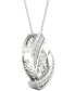 ფოტო #4 პროდუქტის Diamond Swirl 18" Pendant Necklace (1/4 ct. t.w.) in 10k White Gold