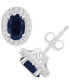 ფოტო #1 პროდუქტის Emerald (1 ct. t.w.) & Diamond (1/6 ct. t.w.) Halo Stud Earrings in Sterling Silver (Also in Ruby & Sapphire)