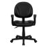 Фото #3 товара Mid-Back Black Leather Ergonomic Swivel Task Chair With Arms