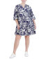 Фото #1 товара Plus Size Printed Button-Front A-Line Dress