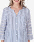 Women's Bayou Pinstripe Embroidered Button Down Top