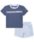 ფოტო #1 პროდუქტის Baby Boys Batwing Stripe Tee and Cargo Shorts Set