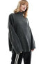 Фото #5 товара Monki oversized roll neck sweater in dark grey