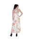 Women's Floral Print Cowl Neck Backless Maxi Dress