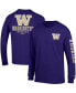 Фото #2 товара Men's Purple Washington Huskies Team Stack Long Sleeve T-shirt