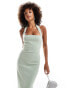 Vesper halterneck strap bodycon maxi dress in sage Salbei, 40 - фото #2