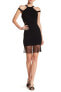 Фото #2 товара bebe 155898 Women's Body-Con Mesh Ruffle Hem Short Dress Black Sz. 12