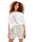 Фото #1 товара ASOS DESIGN boyfriend fit t-shirt with embroidered summer fruits graphic in white