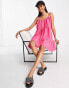 Фото #2 товара Lola May tiered cami mini smock dress in pink