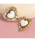 ფოტო #3 პროდუქტის Women's Pink Royal Heart Stud Earrings