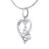 Фото #2 товара Silver heart necklace with bow tie ZT54279