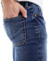 ASOS DESIGN spray on jeans with power-stretch in mid wash blue VERWASCHENES DUNKELBLAU, W31 L32 - фото #8