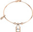 Gold-plated solid bracelet with padlock Love LPS05ASD16