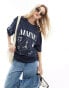 Фото #1 товара ASOS DESIGN oversized t-shirt with maine graphic in washed navy