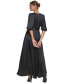 Фото #2 товара Balloon-Sleeve Faux-Wrap Gown