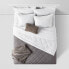Фото #3 товара 5pc Full/Queen Solid Microfiber Reversible Decorative Bed Set with Throw White