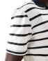 Фото #4 товара ASOS DESIGN relaxed fit polo in black and white stripe