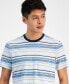 Фото #3 товара Men's Felix Short Sleeve Crewneck Striped T-Shirt, Created for Macy's