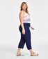 Фото #1 товара Plus Size 100% Linen Cropped Pants, Created for Macy's