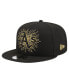 Фото #1 товара Men's Black Oakland Athletics Metallic Logo 9FIFTY Snapback Hat