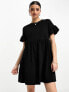 Фото #8 товара New Look jersey smock midi dress in black and white stripe