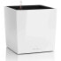 LECHUZA Cube Premium 40 Blumentopf - Komplettset, wei glnzend