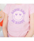 ფოტო #2 პროდუქტის Little and Big Girls Dance and Be Happy Short Sleeve T-Shirt