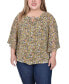 Фото #1 товара Plus Size Chiffon Poncho Top with Ring