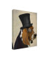 Fab Funky Basset Hound, Formal Hound and Hat Canvas Art - 15.5" x 21"