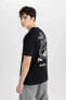 Erkek T-shirt Siyah B9005ax/bk81