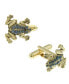 ფოტო #2 პროდუქტის Jewelry 14K Gold Plated Crystal Frog Cufflinks