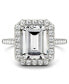 ფოტო #3 პროდუქტის Moissanite Emerald Halo Ring (4 ct. tw. Diamond Equivalent) in 14k White Gold