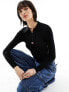 Фото #1 товара Tommy Jeans half zip rib badge jumper in black