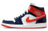 Jordan Air Jordan 1 mid 耐磨 中帮 复古篮球鞋 女款 蓝白橙 / Кроссовки Jordan Air Jordan DJ5984-400