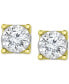 ფოტო #2 პროდუქტის Diamond Center & Side Bezel Stud Earrings (5/8 ct. t.w.) in 14k Gold