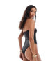 Фото #4 товара South Beach essentials u wire bandeau swimsuit in black