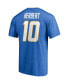 Фото #4 товара Men's Justin Herbert Powder Blue Los Angeles Chargers Player Icon Name Number T-shirt