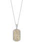 Фото #1 товара EFFY® Multicolor Diamond (1-1/8 ct. t.w.) & White Diamond (1/3 ct. t.w.) Halo Cluster Dog Tag 18" Pendant Necklace in 14k Two-Tone Gold