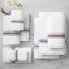 White Turkish Luxury Striped Washcloths for Bathroom 600 GSM, 13x13 in., 8-Pack , Super Soft Absorbent Washcloths