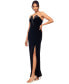 ფოტო #3 პროდუქტის Petite Strapless Front-Slit Velvet Gown