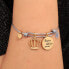 Steel bracelet with gold plated pendants LPS05AQJ04