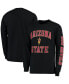 Men's Black Arizona State Sun Devils Distressed Arch Over Logo Long Sleeve Hit T-shirt Small - фото #2