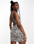 Noisy May mini beach dress in multi leopard print Разноцветный, L - EU 40 - фото #4