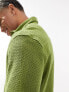 ASOS DESIGN relaxed revere shirt in light crochet lace in khaki